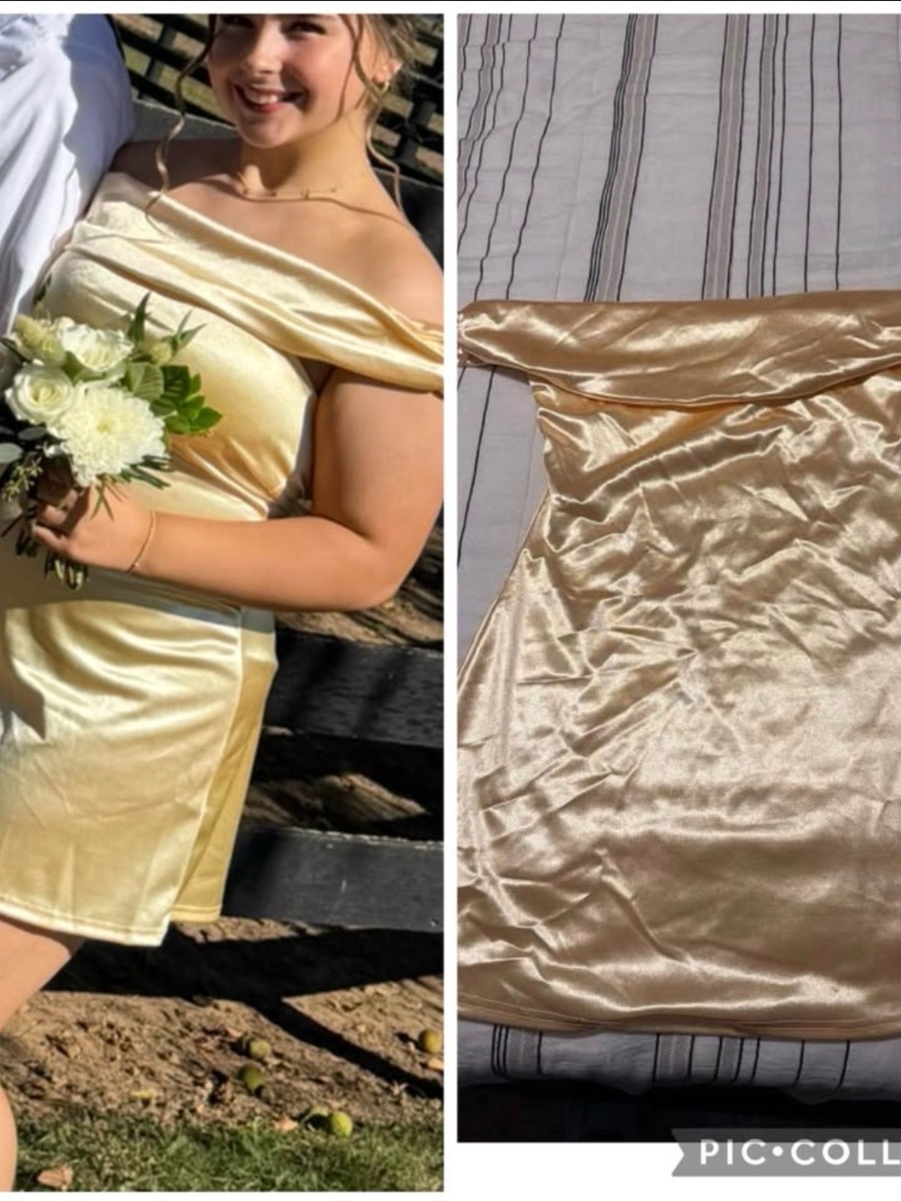 Off-Shoulder Satin Cocktail Dress